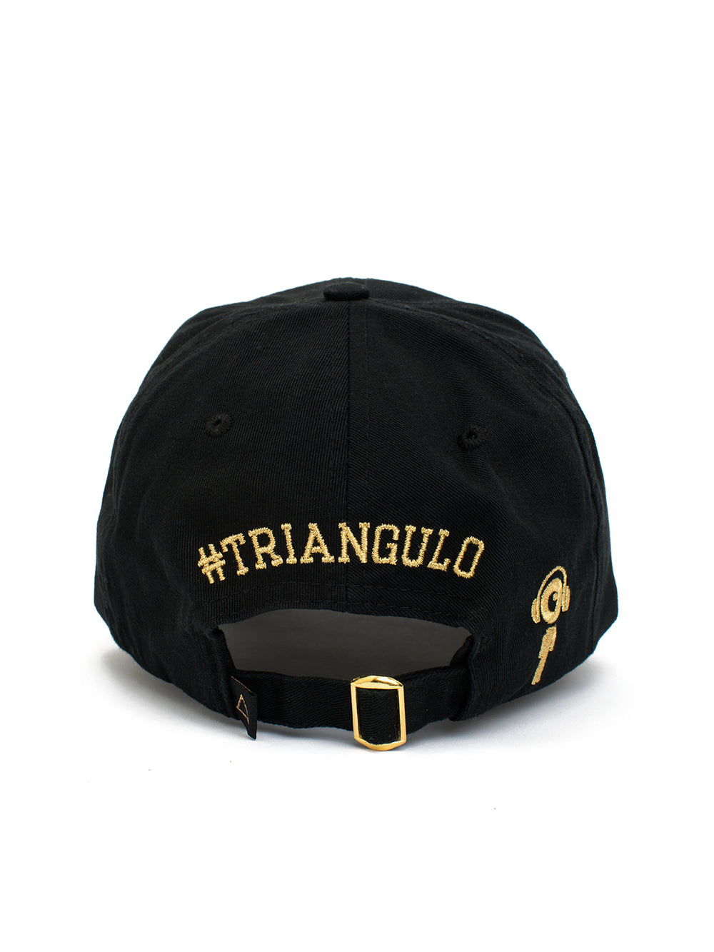 Distress Dad hat Black - Gold Tri - Triangulo Swag