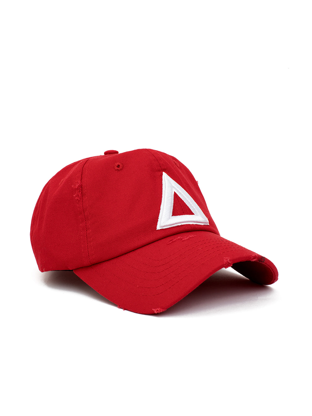 distress dad hat Red - white tri - Triangulo Swag