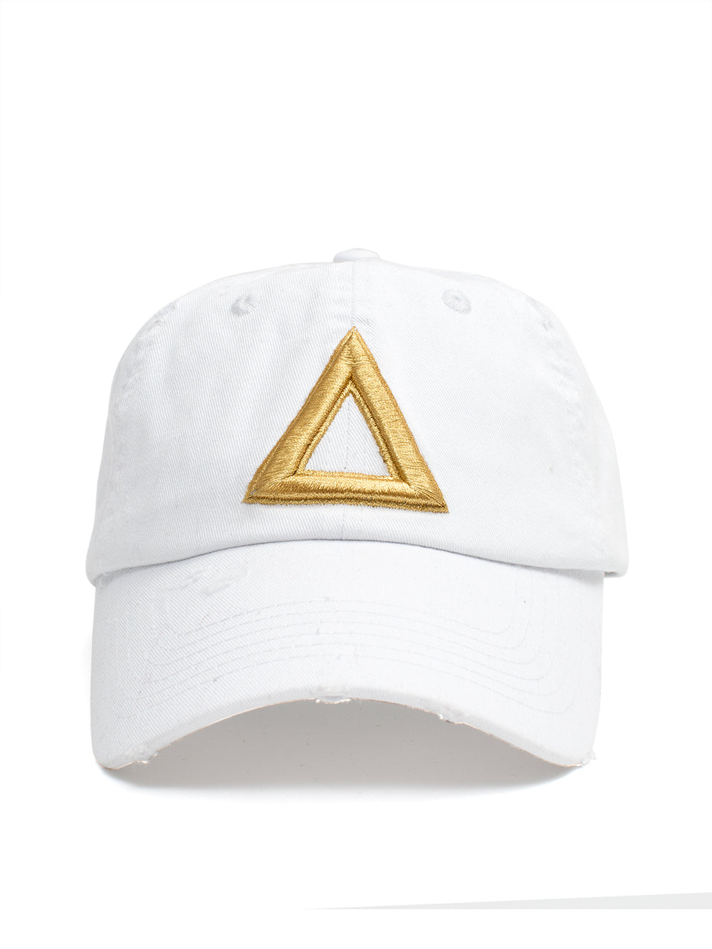 DISTRESS DAD HAT WHITE - GOLD TRI - Triangulo Swag