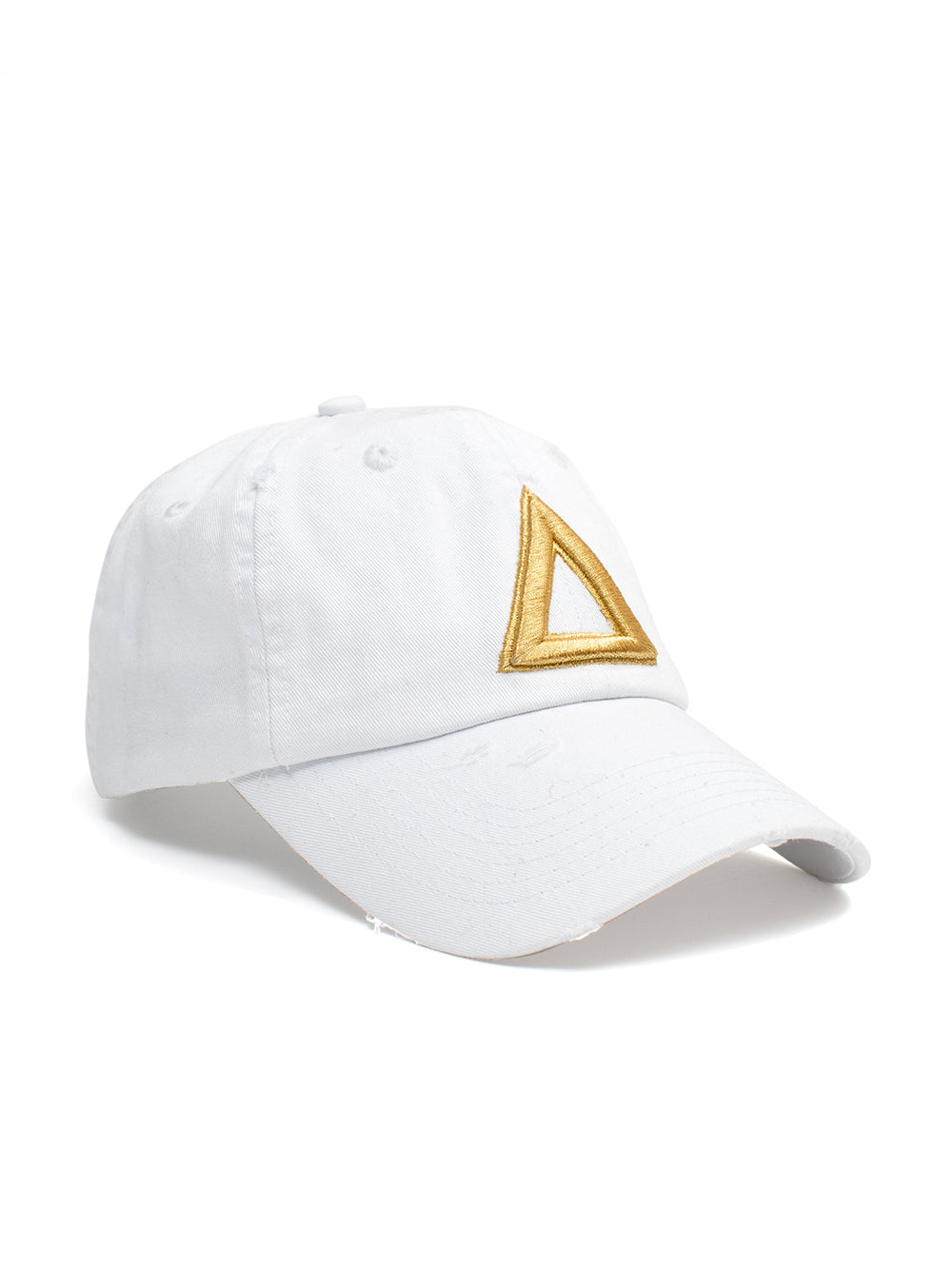 DISTRESS DAD HAT WHITE - GOLD TRI - Triangulo Swag