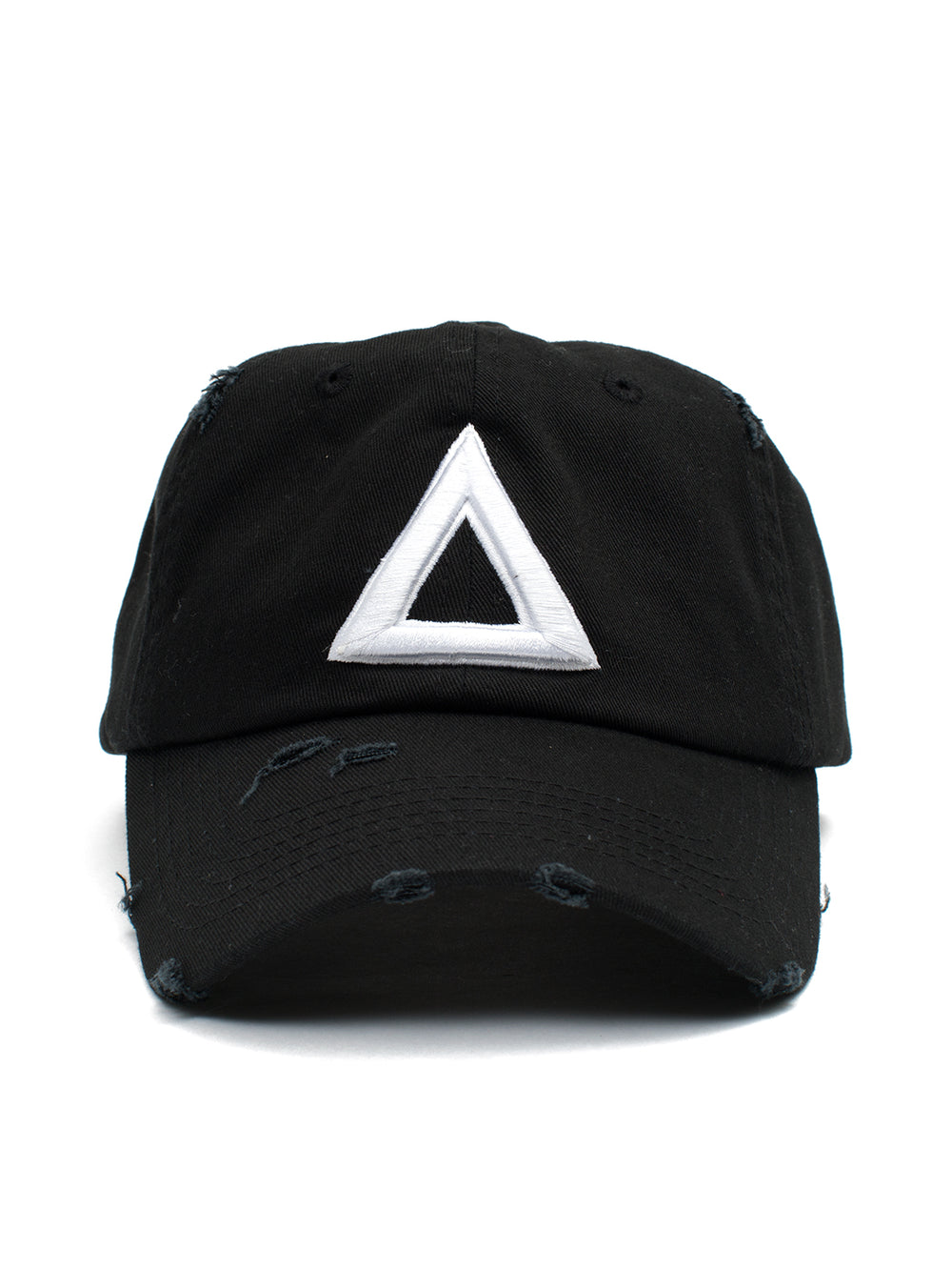 DISTRESS DAD HAT BLACK -WHITE TRI - Triangulo Swag