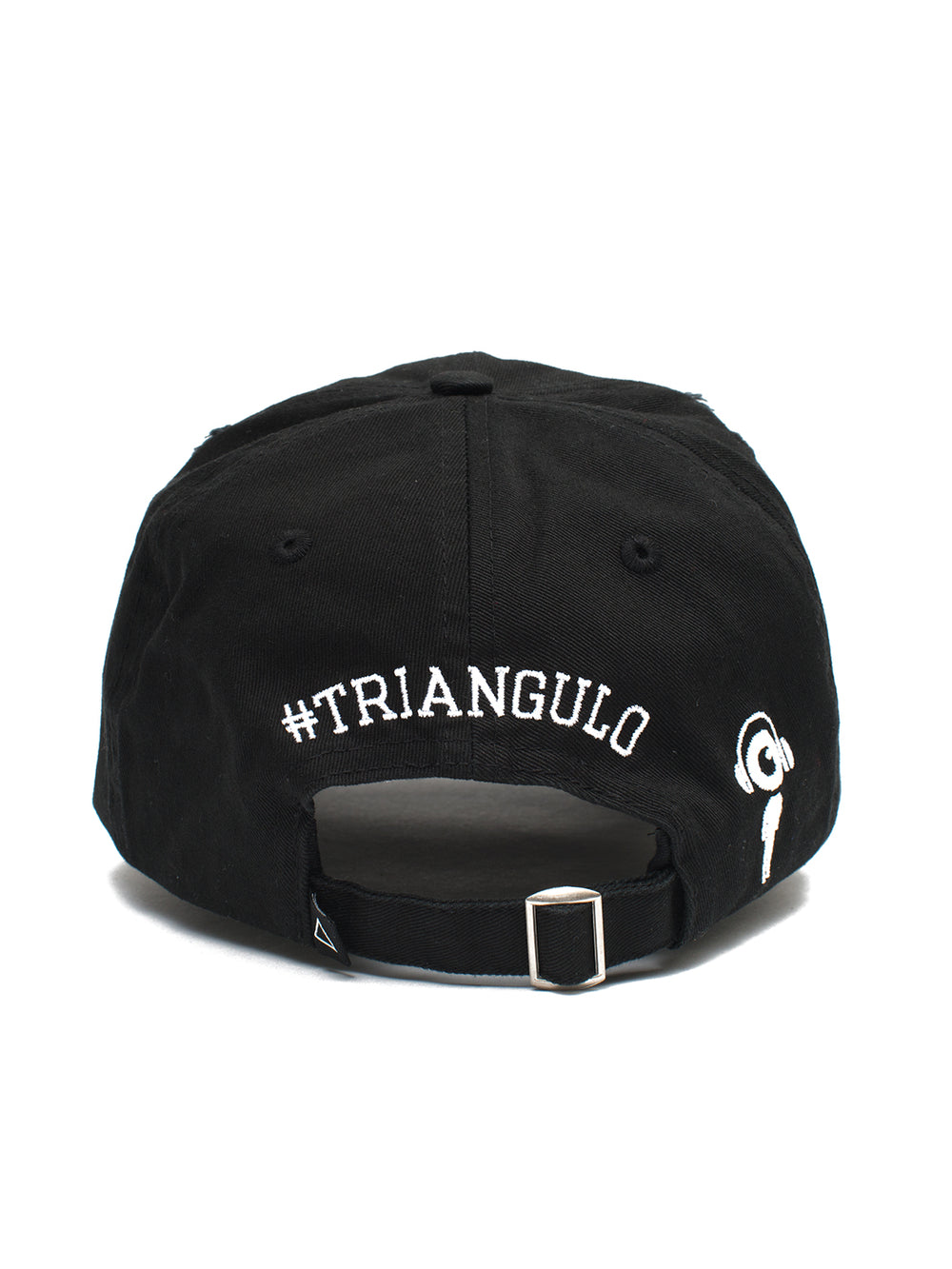 DISTRESS DAD HAT BLACK -WHITE TRI - Triangulo Swag
