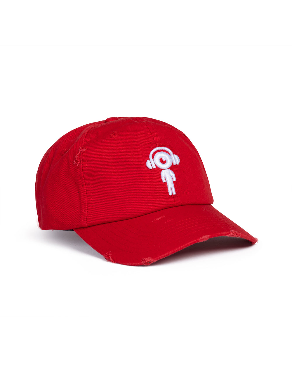 DJ TRI - Distressed Dad Hat in RED