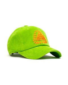 TRUST YOUR DOPENESS Corduroy Dad Hat - Lime Green