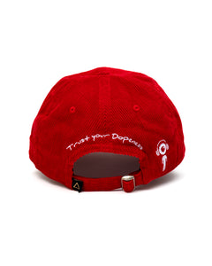 TRUST YOUR DOPENESS Corduroy Dad Hat - RED