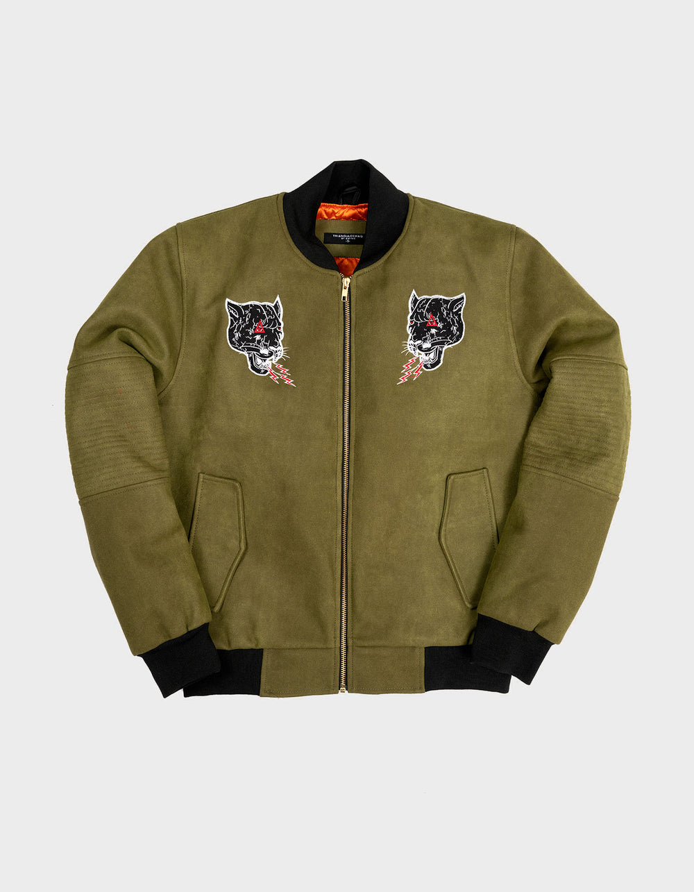PANTHER OLIVE SUEDE JACKET - Triangulo Swag