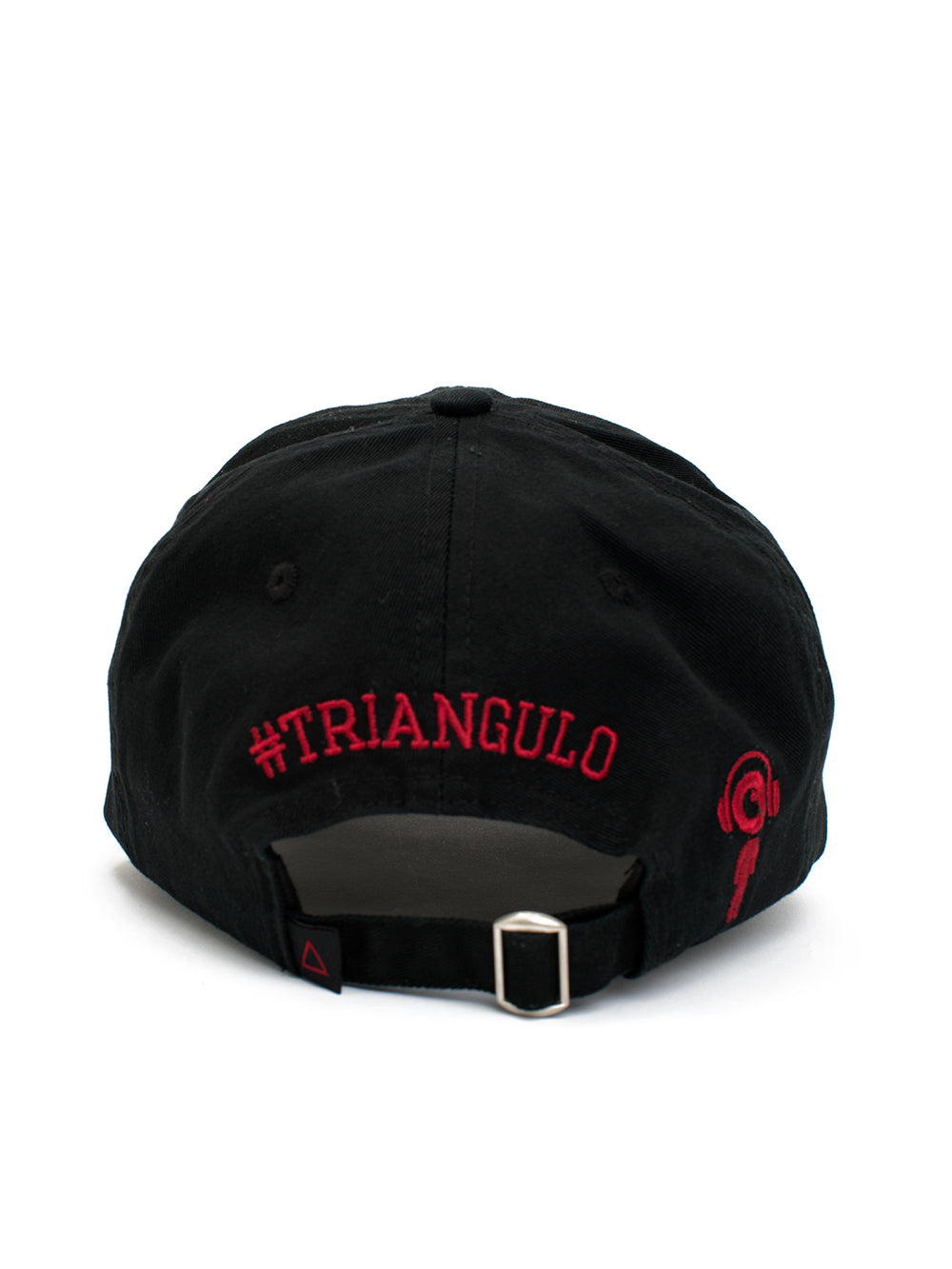 DISTRESS DAD HAT BLACK - Red TRI - Triangulo Swag