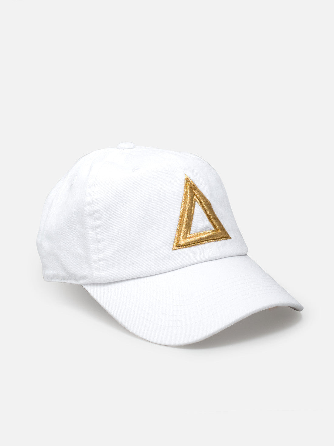 White and gold dad hat top